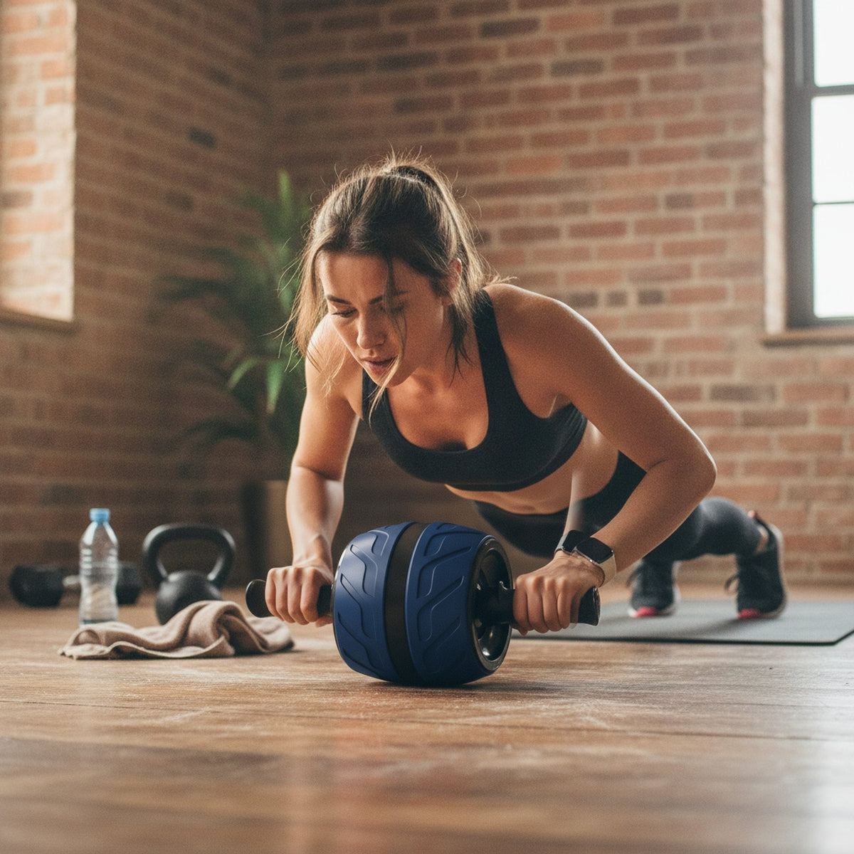 Gainage à la roue abdominale — Abdos & Gainage CobrActive