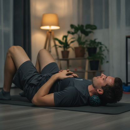 Double Balle de Massage Amphisbène — mise en situation (homme)