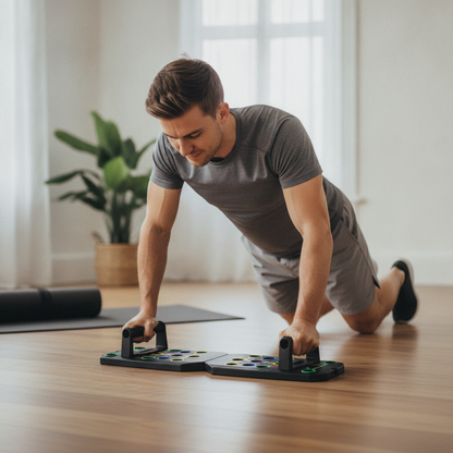 Kit HomeWorkout Atropos — planche de pompes, poignées et élastiques