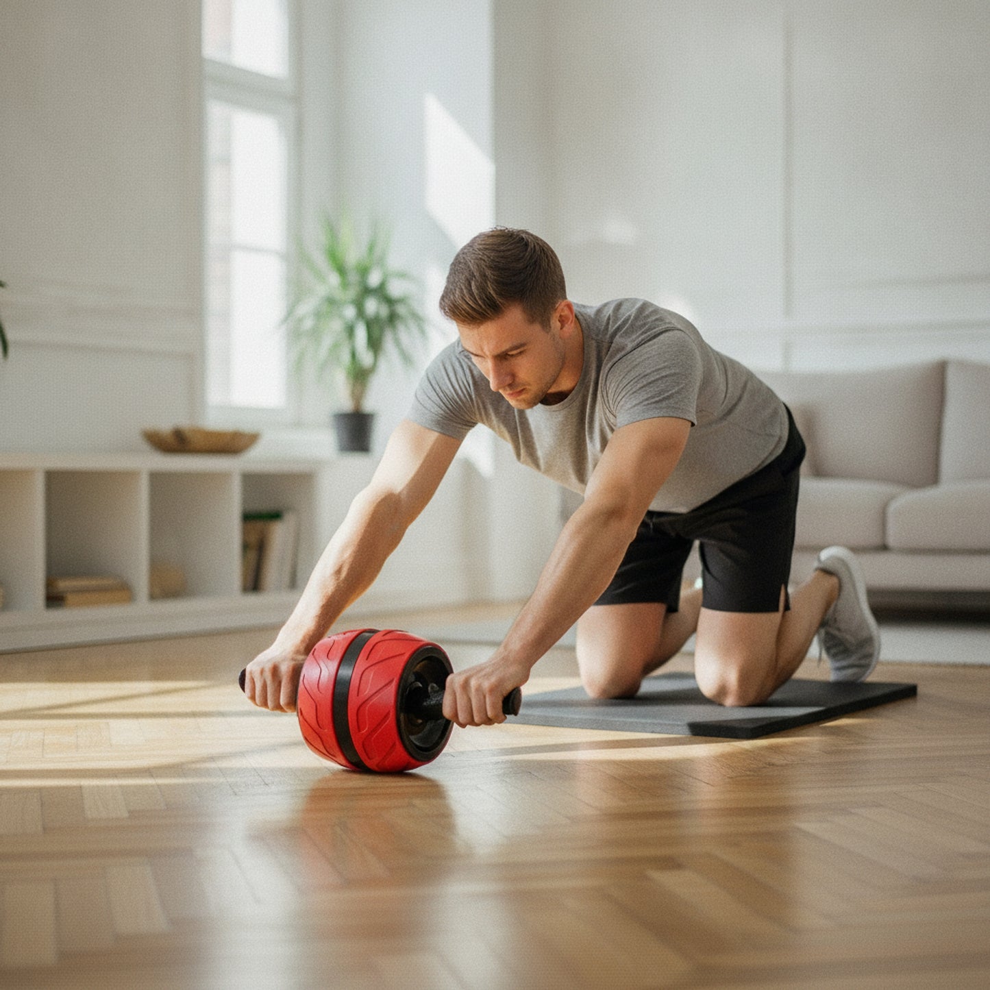 Roue Abdominale Céraste — rollout au salon (homme)