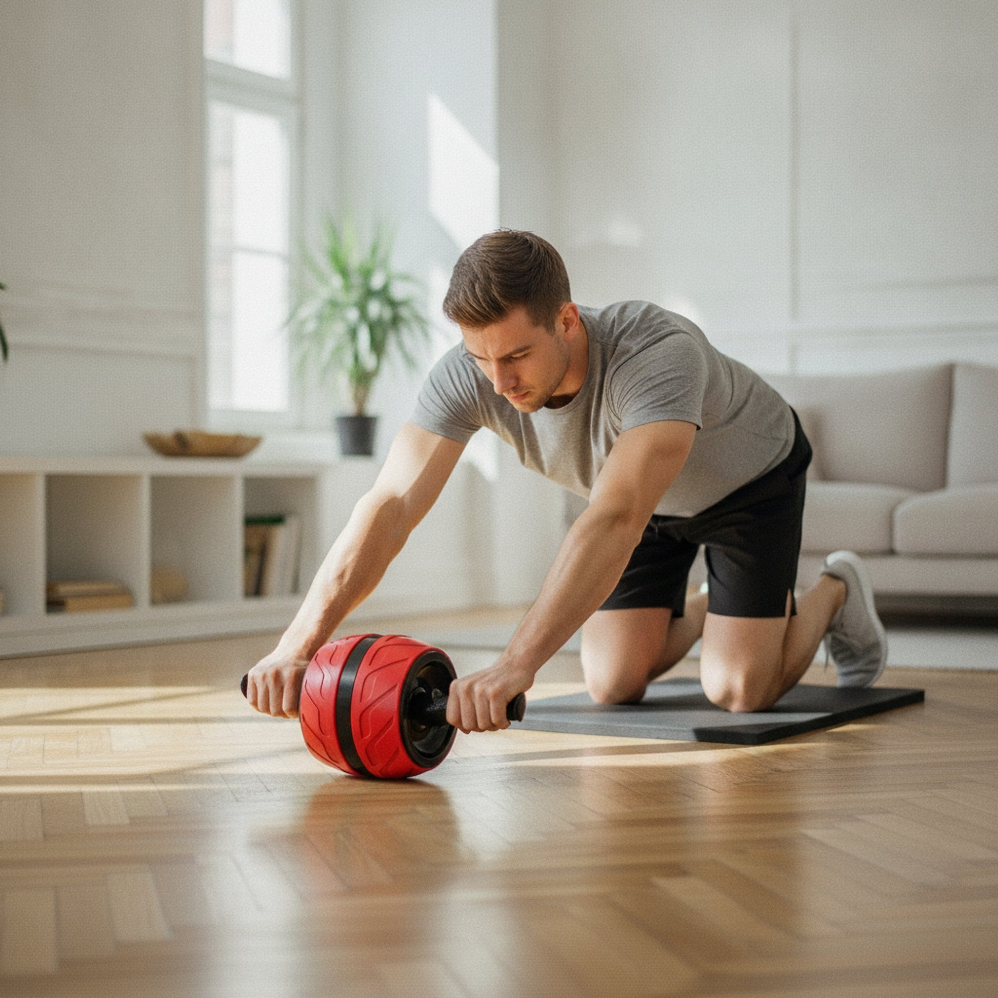 Roue Abdominale Céraste — rollout au salon (homme)