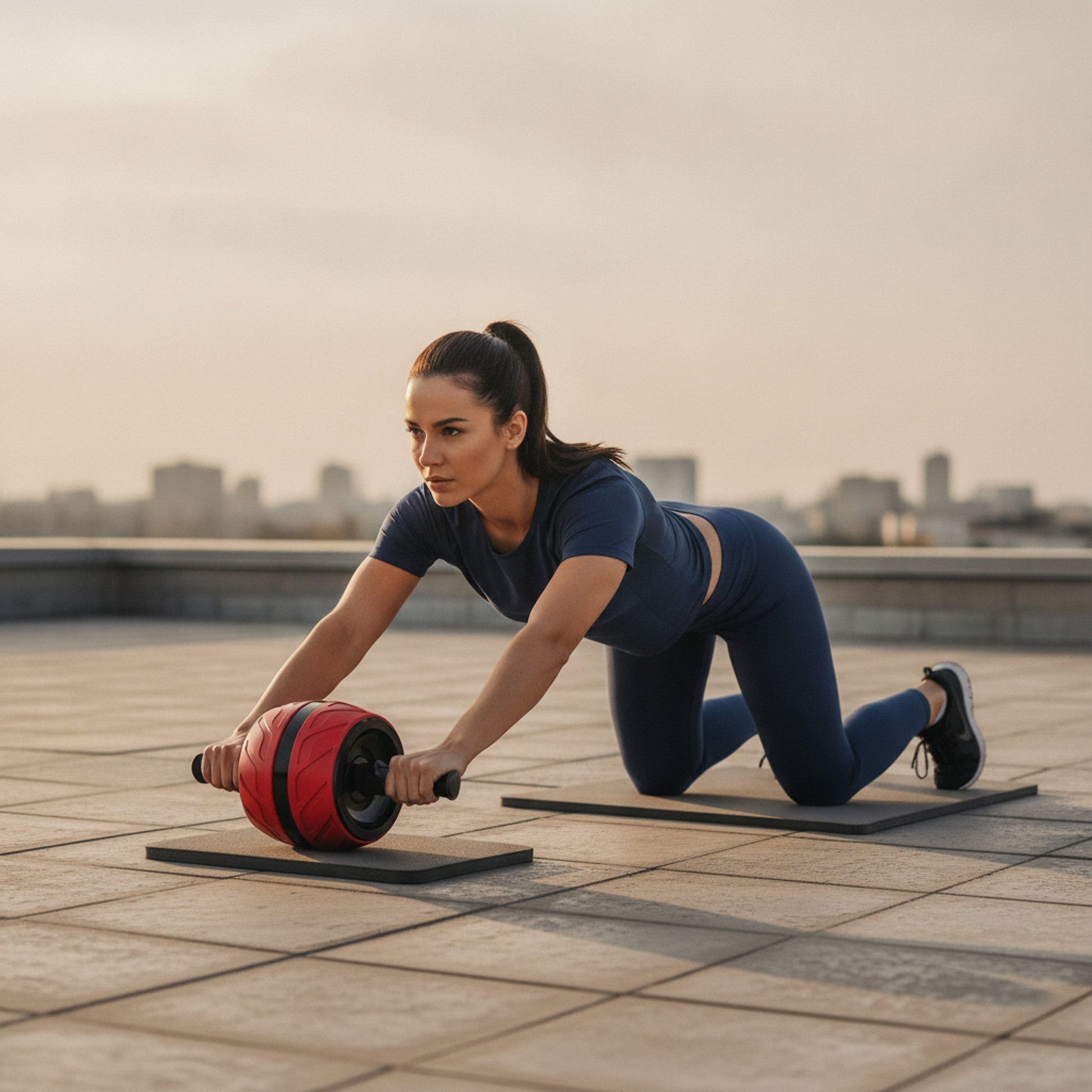 Roue Abdominale Céraste — rollout en terrasse (femme)