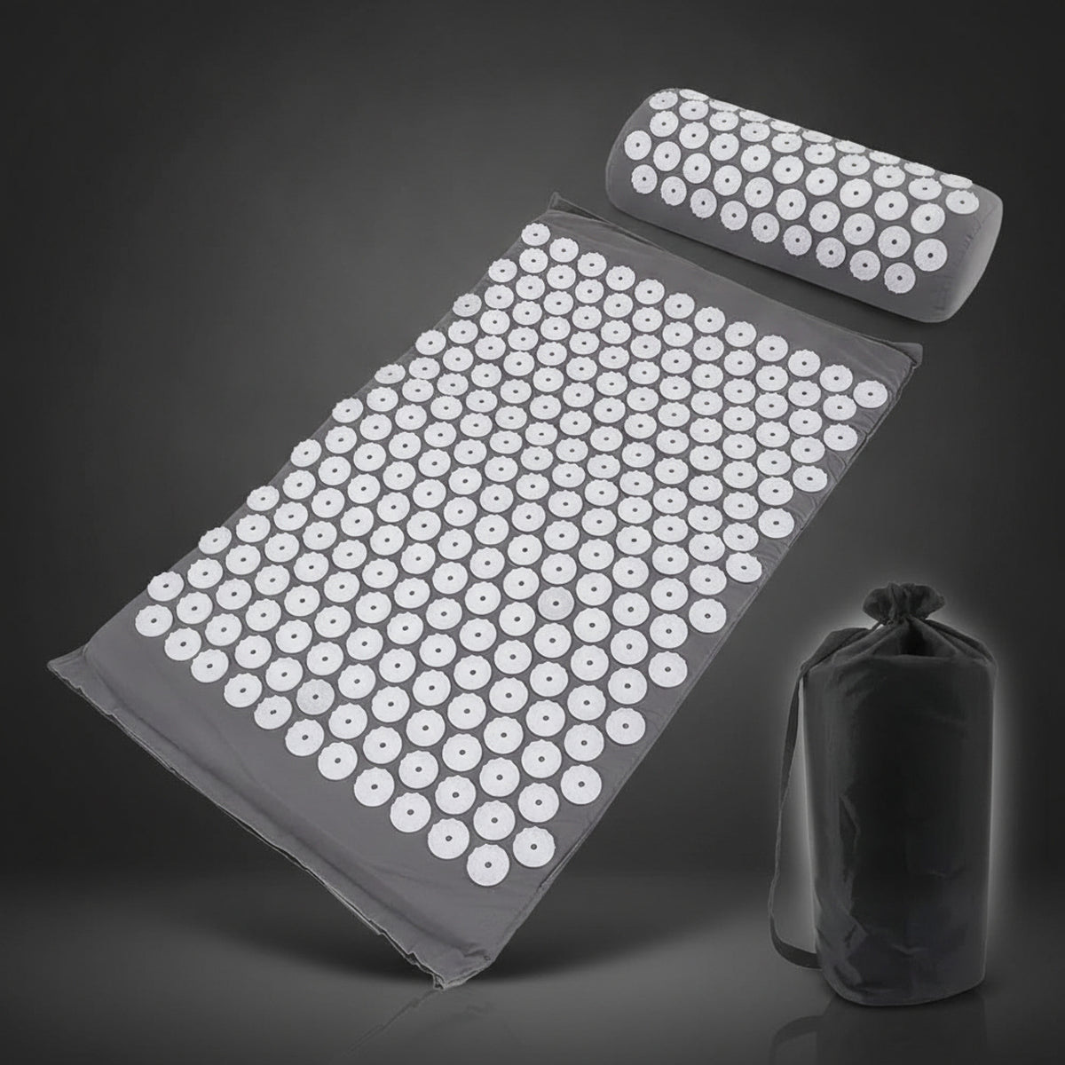 Tapis d'Acupression Xénopeltis — set + sac — gris