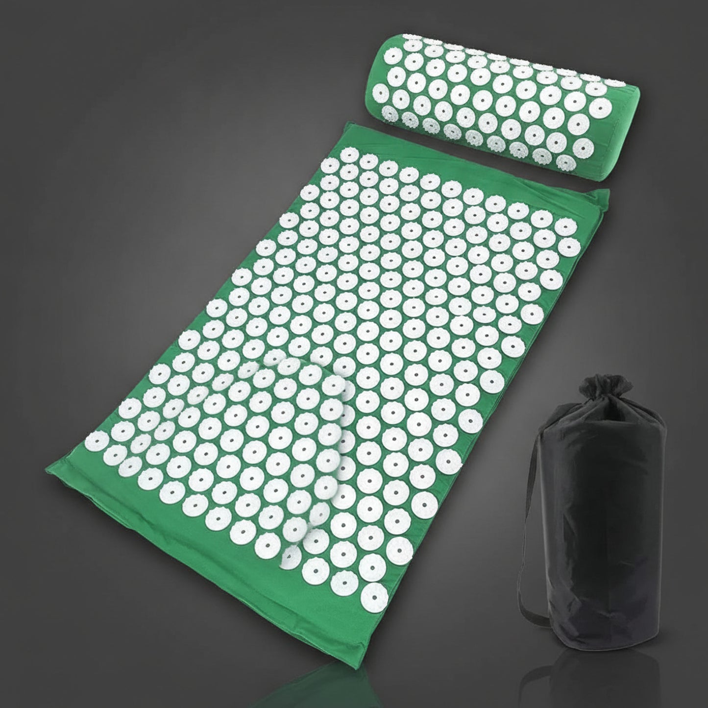 Tapis d'Acupression Xénopeltis — set + sac — vert