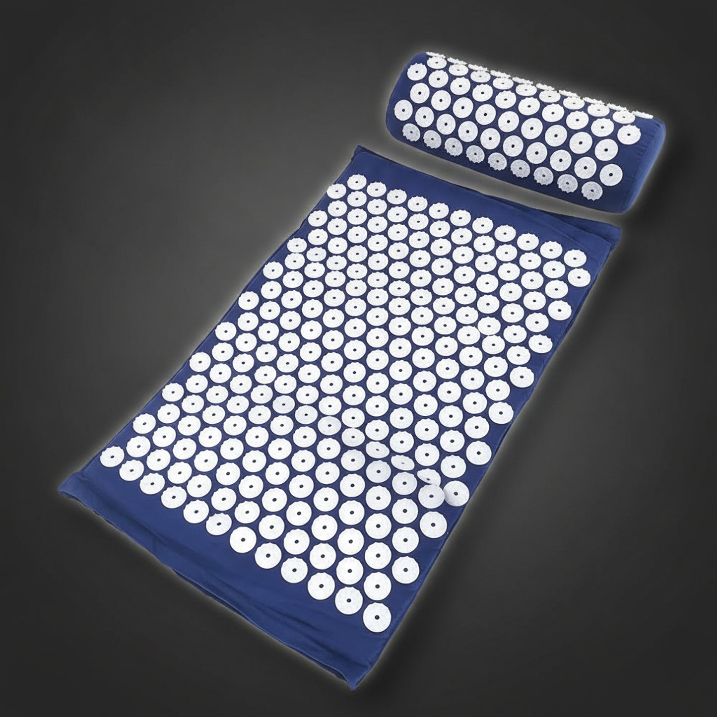 Tapis d'Acupression Xénopeltis — set tapis + coussin — bleu marine